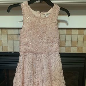 Girls dress, pink with sequins